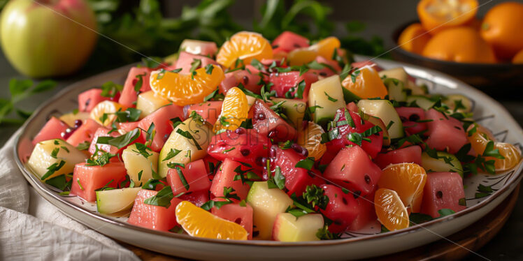 A plate with fruit salad - Starpik Stock