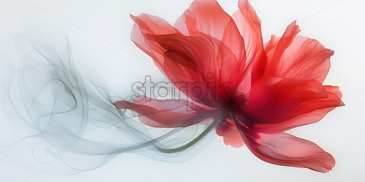 A red flower on a white background, motion blur - Starpik Stock