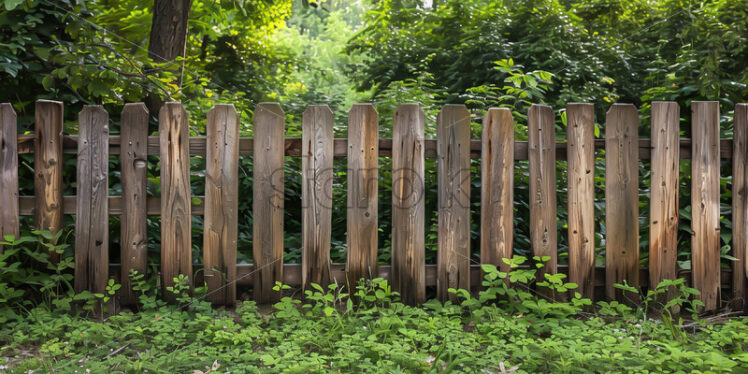 Board fence on a plain - Starpik Stock