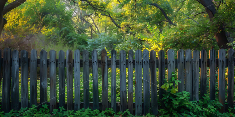 Board fence on a plain - Starpik Stock