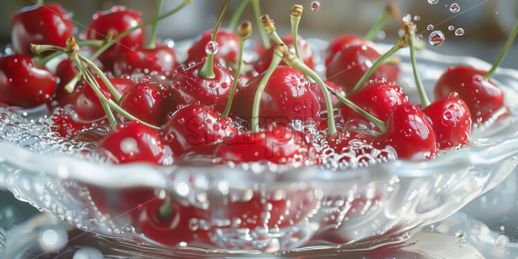 Cherries in a bowl of water - Starpik Stock