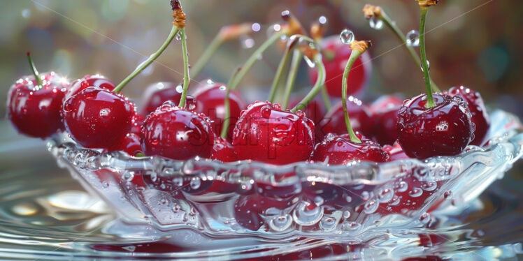 Cherries in a bowl of water - Starpik Stock