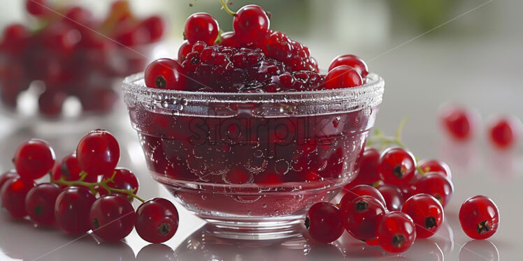 Delicious and sweet red currant on the table - Starpik Stock