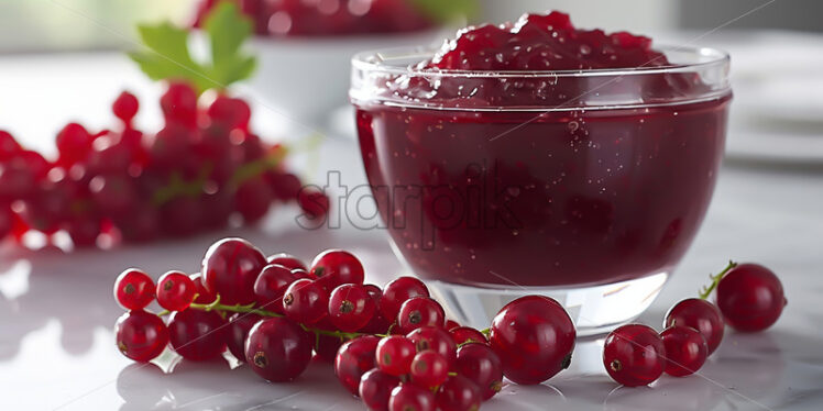 Delicious and sweet red currant on the table - Starpik Stock