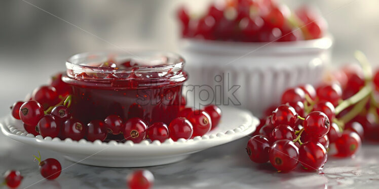 Delicious and sweet red currant on the table - Starpik Stock