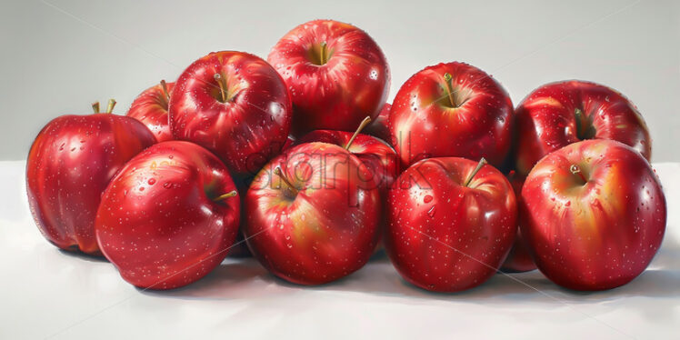 Delicious apples on a white background - Starpik Stock