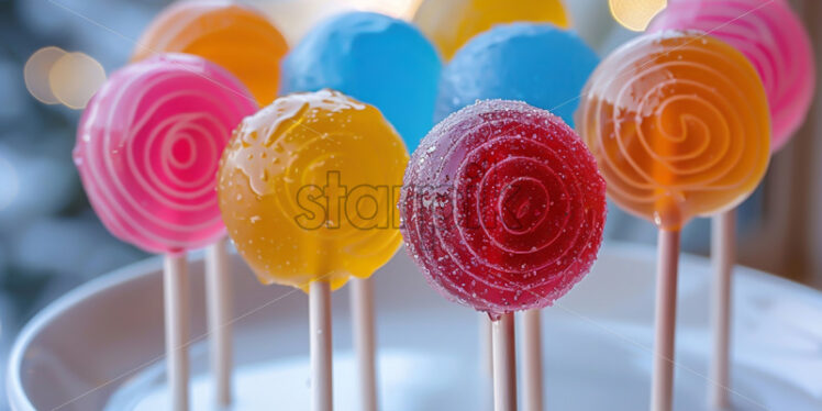 Delicious, ready-to-eat colored lollipops - Starpik Stock