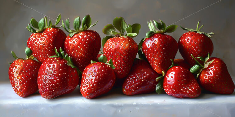 Delicious strawberries on a white background - Starpik Stock