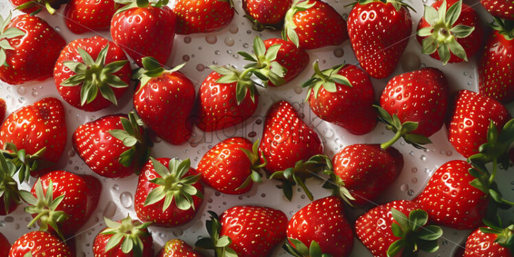 Delicious strawberries on a white background - Starpik Stock