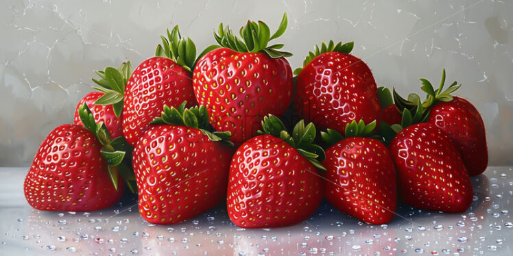 Delicious strawberries on a white background - Starpik Stock