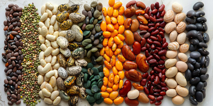 Different types of beans on a white background - Starpik Stock