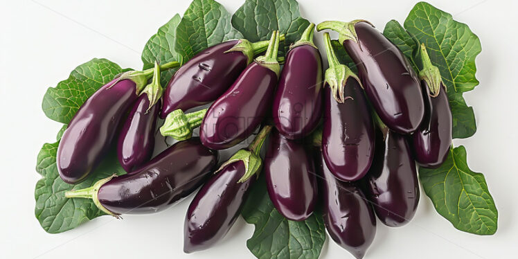 Eggplant on white background, studio shot - Starpik Stock