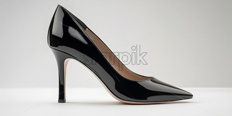 Elegant black ladies shoes, studio photo - Starpik Stock