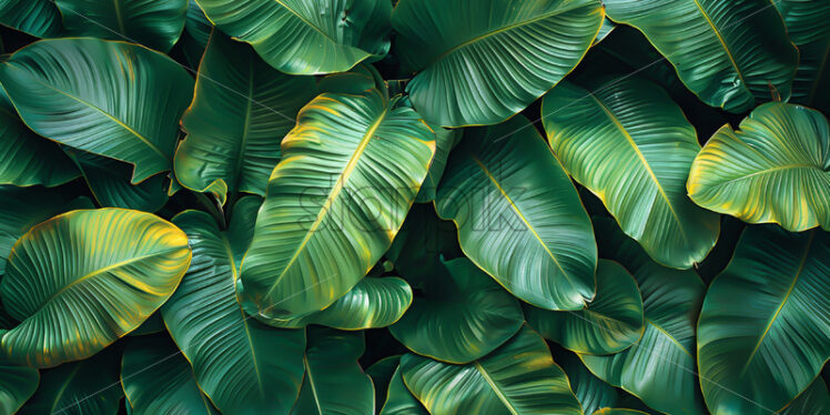 Green banana leaves as background - Starpik Stock