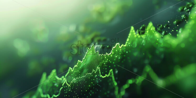 Green economic graphs growing upwards - Starpik Stock