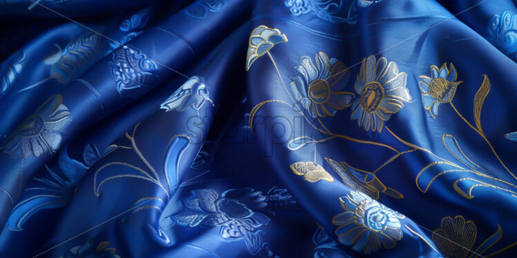 Lovely blue silk fabric, background - Starpik Stock