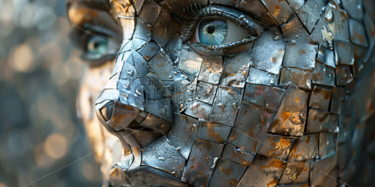 Metal cube portrait of a girl - Starpik Stock