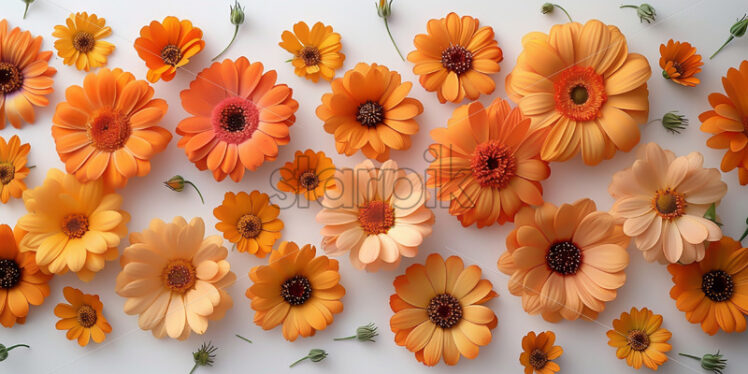 Orange flowers on a white background - Starpik Stock