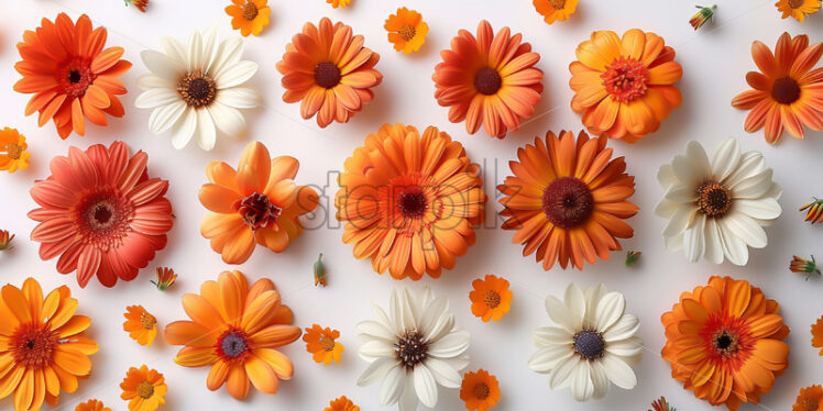 Orange flowers on a white background - Starpik Stock