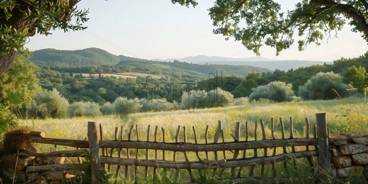 Stick fence on a plain - Starpik Stock