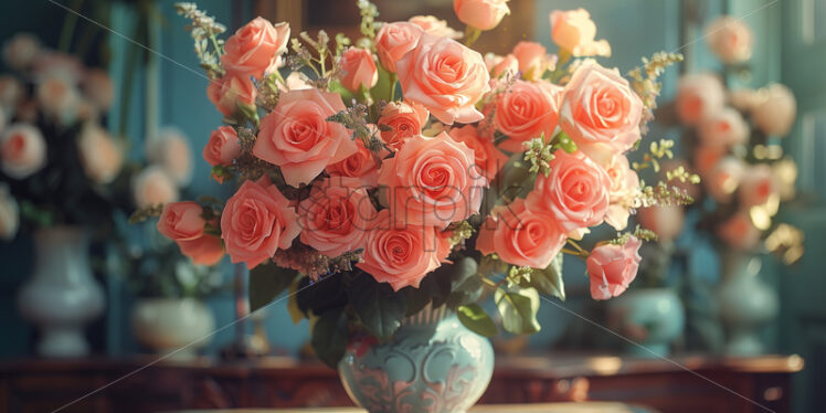 A bouquet of roses in a classic vase - Starpik