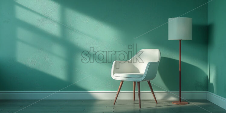 A chair on green mint background - Starpik