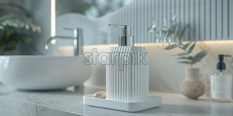 A white soap container in the bathroom  - Starpik