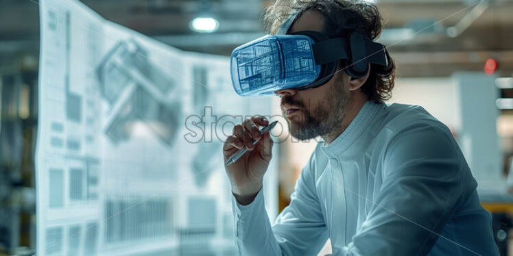 Architect working on projects in VR glasses - Starpik