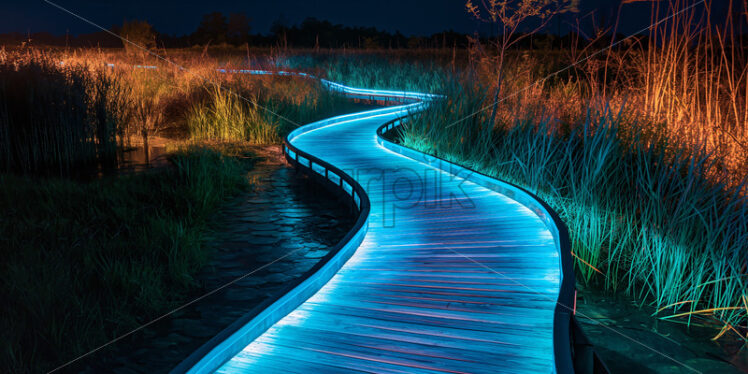 Bioluminescent Marsh Boardwalk - Starpik Stock