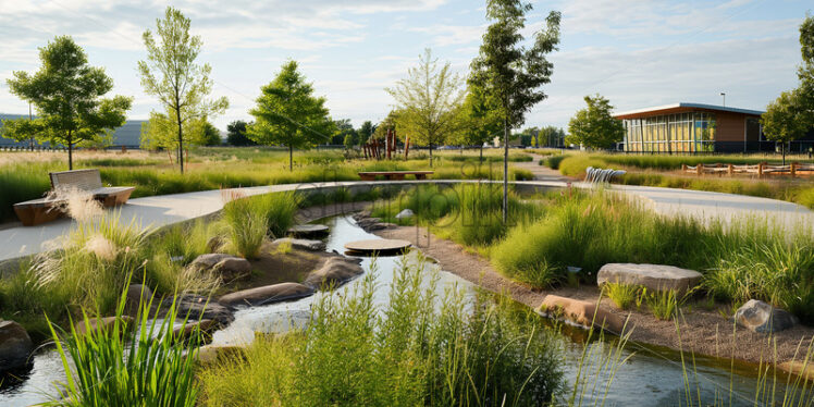 Biophilic Community Park - Starpik Stock