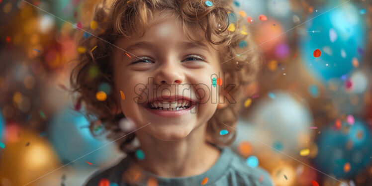 Boy happy portrait at his birthday party - Starpik