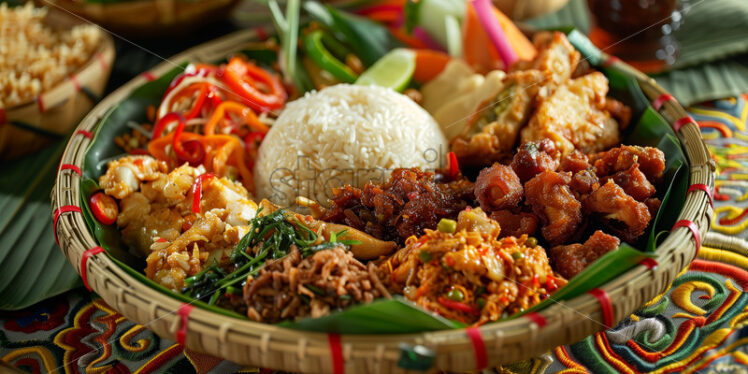 Coconut Rice With Various Side Dishes - Starpik Stock