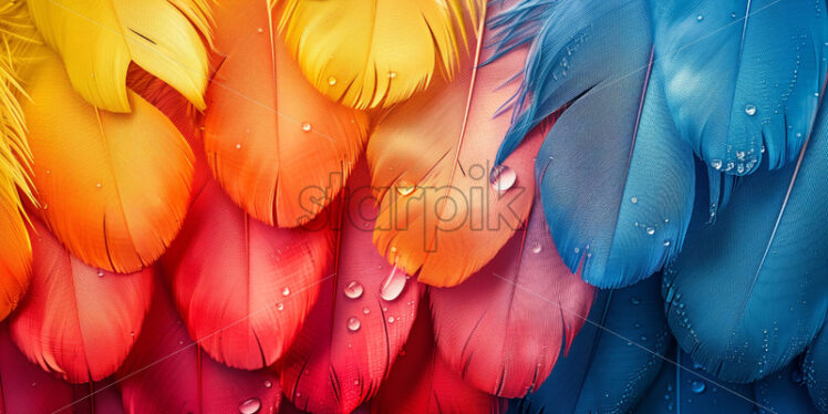 Colourful feathers background - Starpik