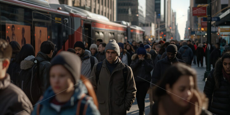 Commuters in the Cityscape - Starpik Stock