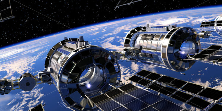 Cosmic Colonies: Orbital Habitats Supporting Millions in Space - Starpik Stock