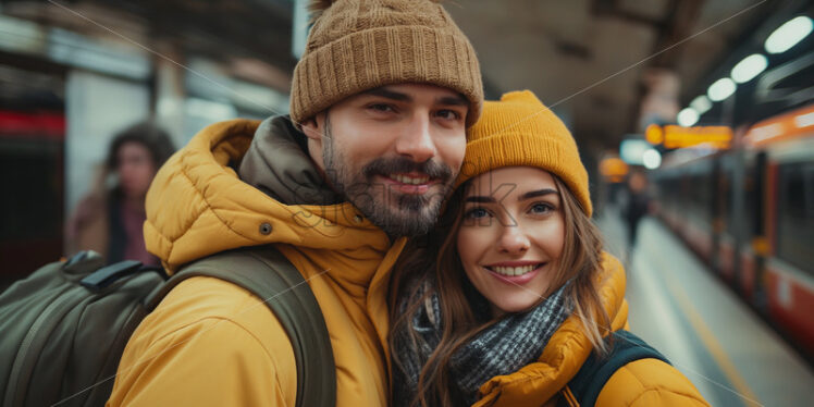 Couple travelling together selfie - Starpik