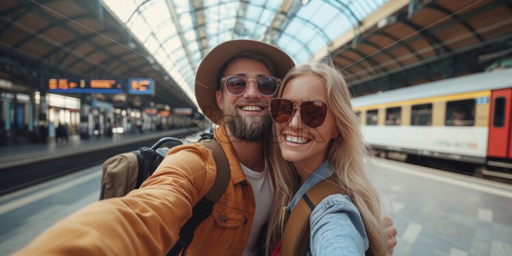 Couple travelling together selfie - Starpik