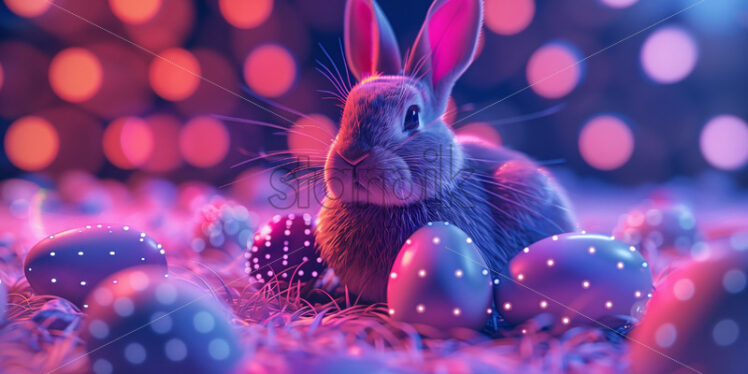 Easter Rabbit in Neon lights - Starpik