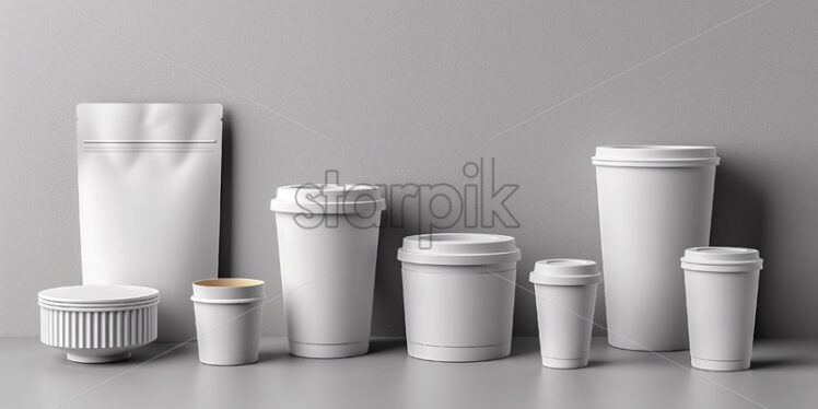 Empty white product containers for labels product placement - Starpik