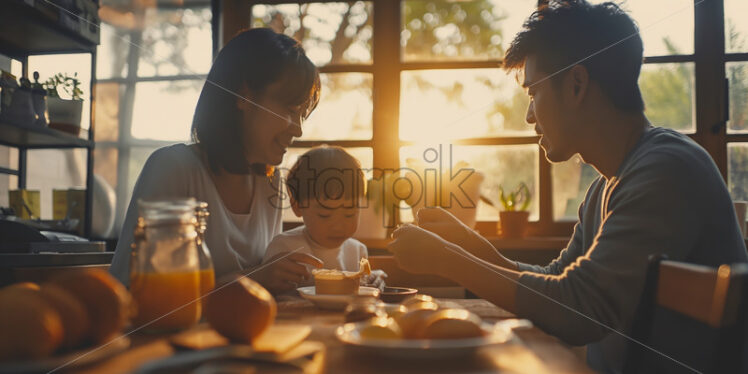 Family having breakfast together - Starpik