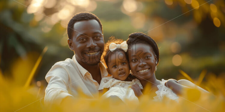 Family portrait in the park happy smile - Starpik