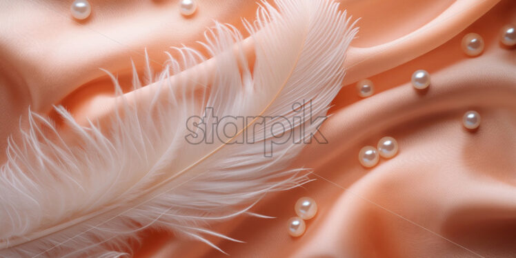 Feathers on a silk background - Starpik