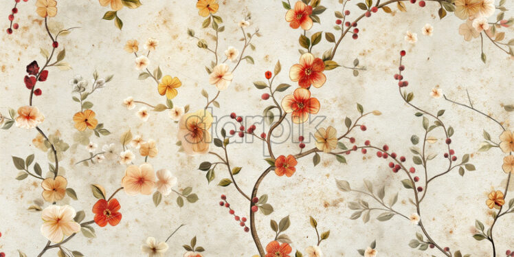 Floral pattern decor broderie - Starpik