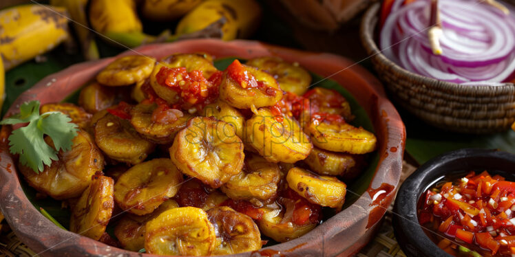 Fried Plantains with Sauce - Starpik Stock