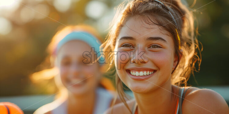 Girls playing tennis - Starpik