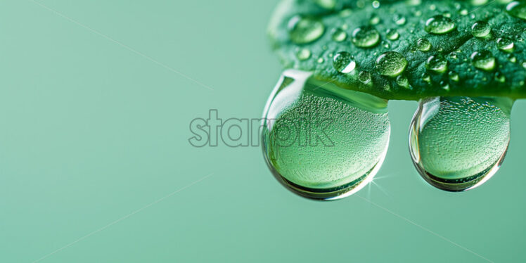 Green water drop macro  - Starpik