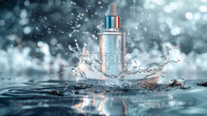 Hydrating Cosmetics serum in water splash product placement - Starpik