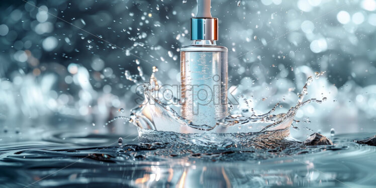 Hydrating Cosmetics serum in water splash product placement - Starpik