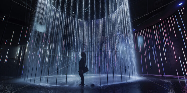 Interactive Light-Water Sculpture - Starpik Stock