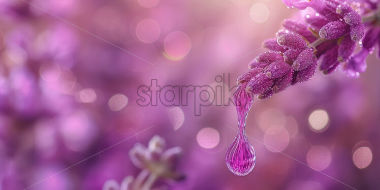 Lavender essential oil drop macro - Starpik